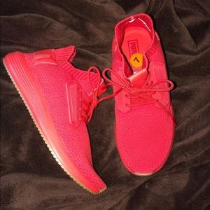 Puma bright red sneakers brand new